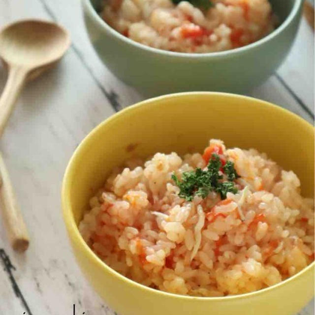 トマトとしらすの炊き込みご飯