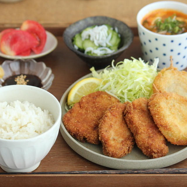 ヒレカツと玉ねぎフライのカツ定食な日