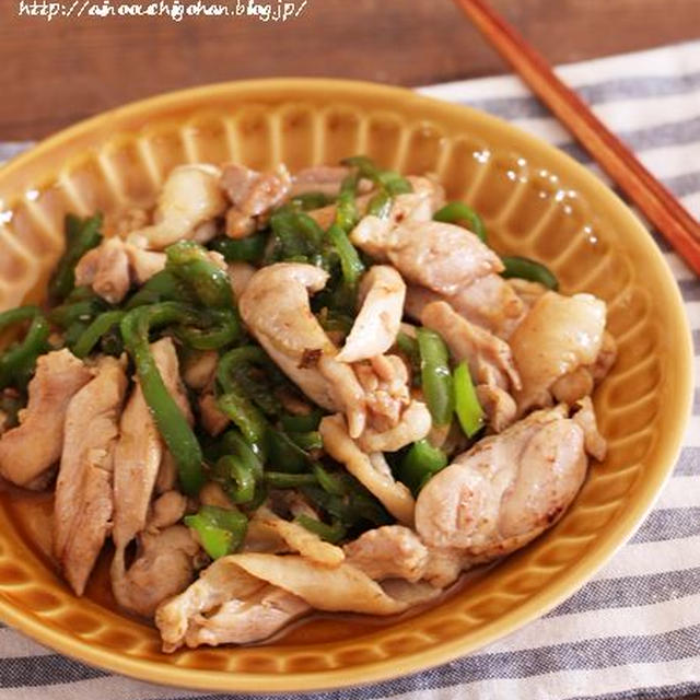 鶏肉とピーマンだけ！下味不要で超時短♡鶏ピーマンの中華風炒め♡