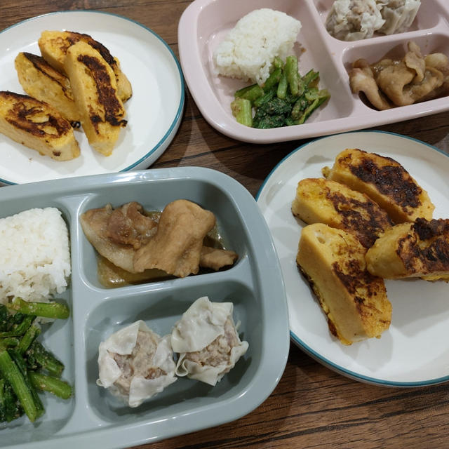 超特急で作った朝ごはんと置き弁3個