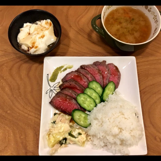 ”晩ごはん”ローストビーフ