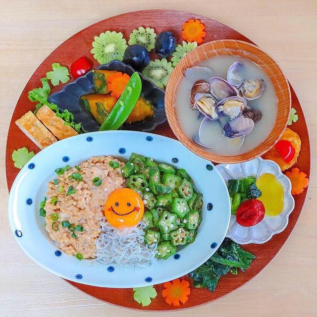 ワンプレート朝ごはん＊スマイルなったま