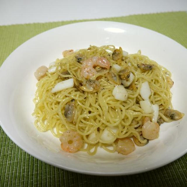 シーフードミックスde海鮮塩焼きそば♪