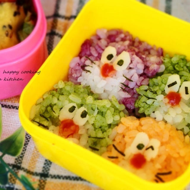 ３色　の　ミニドラ弁当　～☆