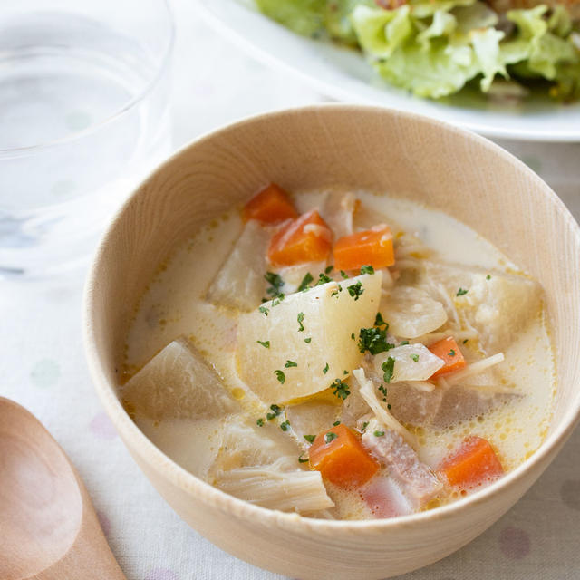 【レシピ】『根菜の和風ミルクスープ』簡単。具だくさん！