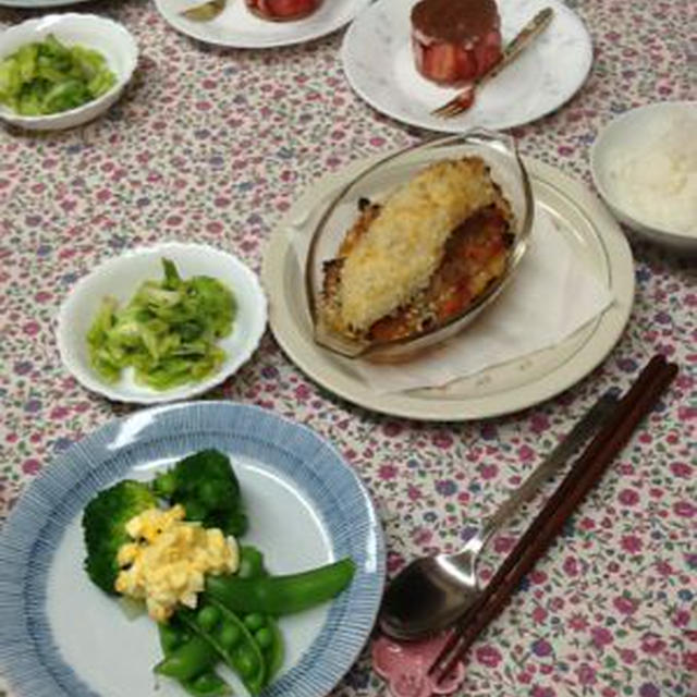 ４月第１週の教室、春野菜満載の月です