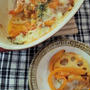 レンコンとパプリカのトマトチーズ焼き☆片付かない〜( ;∀;)