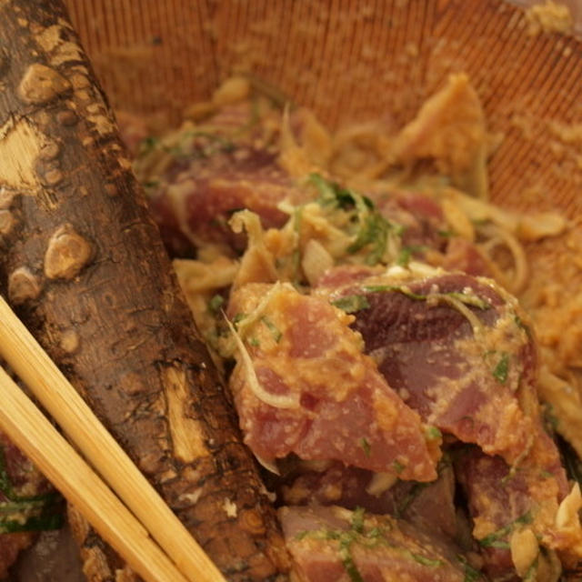 鰹の刺身の食べ方、続・すり鉢のススメ、と、また？！