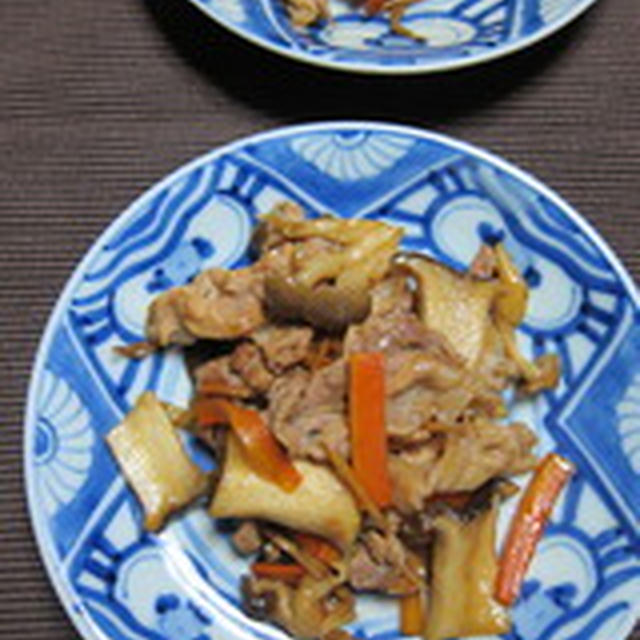 「キノコと豚肉の生姜焼き」