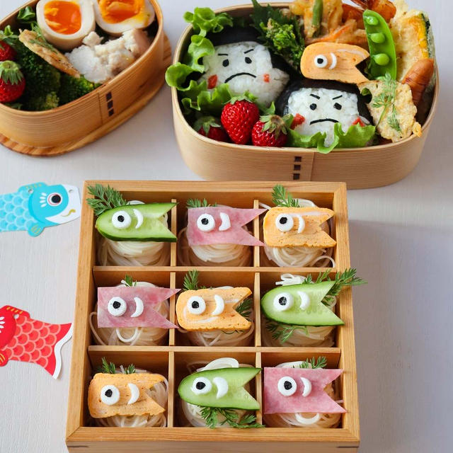 可愛いお弁当を旦那に持たせる嫌がらせ弁当「こいのぼりそうめん弁当編」
