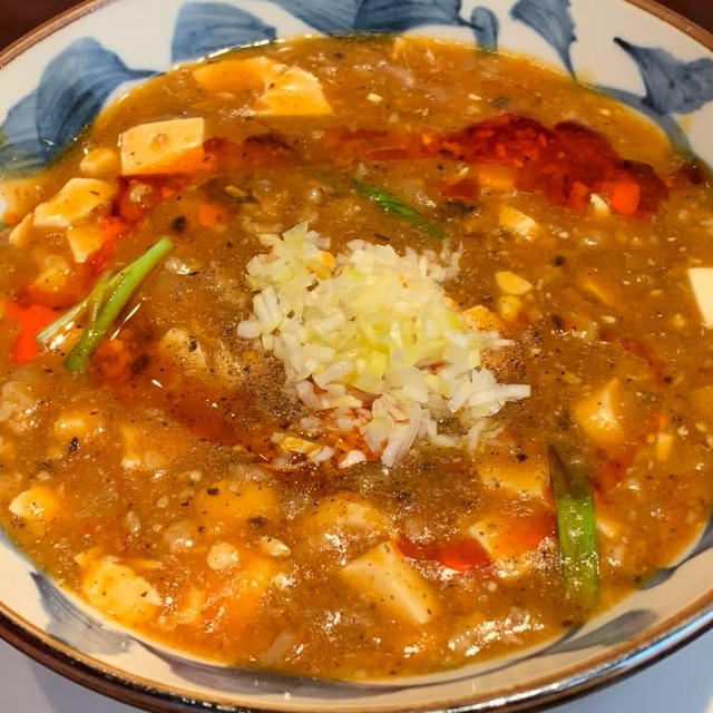 三宝茶楼の全とろ麻婆麺と海老チャーハンと坦々麺ランチセット