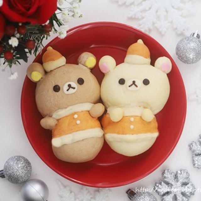 リラックマの雪だるま風クリスマスぬいぐるみパン
