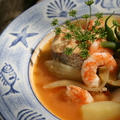 アメリカーヌソース風味　アジアン風さっぱり魚のスープ