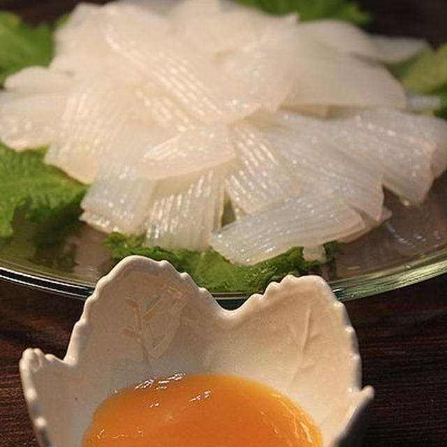 晩酌のお供は柚子みそで刺身こんにゃく♪