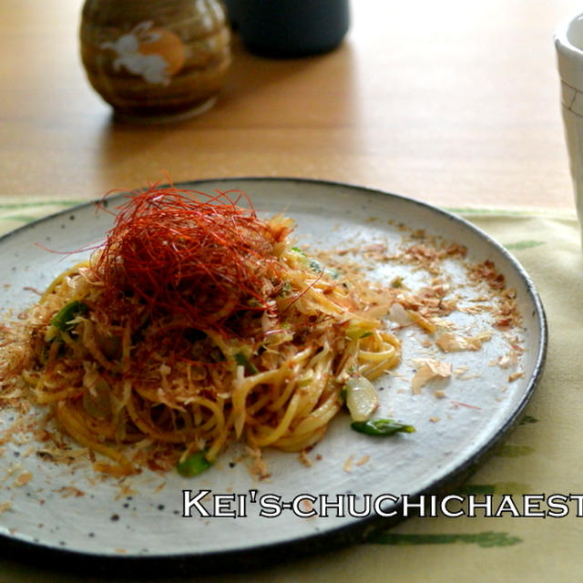 かつお節たっぷり!バターと醤油のスパゲッティ