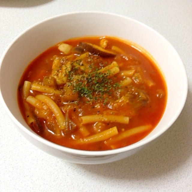 トマトジュースでマカロニ入りおかずスープ✨とオススメの……