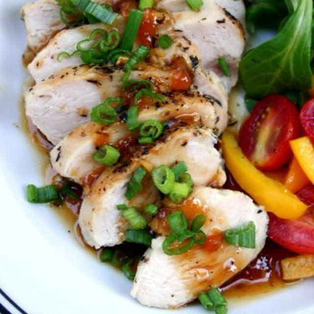 Chicken with Ginger Apricot Sauceチキンのソテー、生姜アプリコットソースがけ