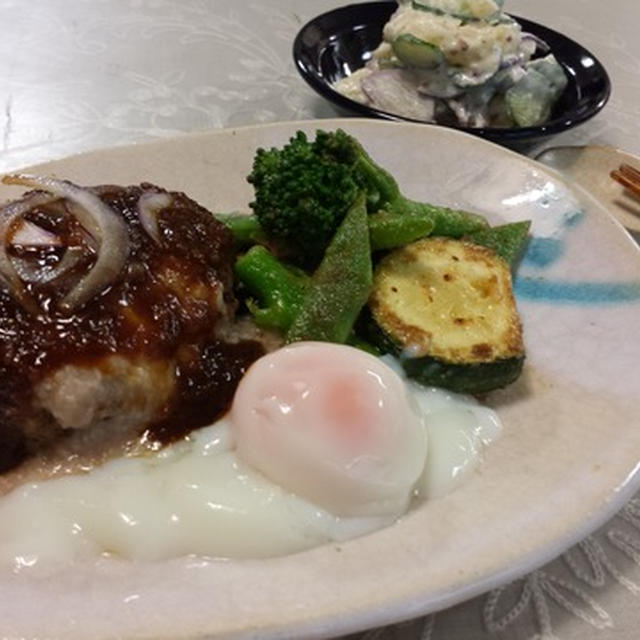 茄子バーグ 味噌タレで