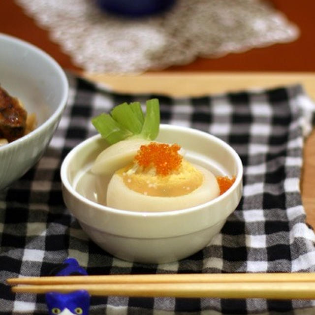 小カブの茶碗蒸しと牡蠣のコチュうどん