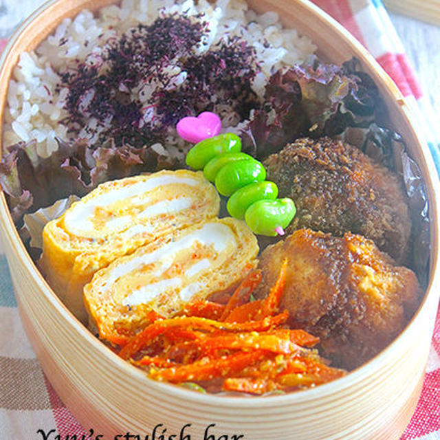 朝寝坊しても余裕で作れる♪『肉じゃがサラダ風♡コロッケ弁当』《簡単*節約》