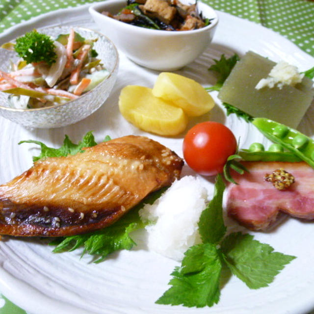 ホッケとえごでワンプレート　夕ご飯（二日分）