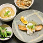鮭の柚子おろしバター醤油焼き / ツナと干し椎茸の炊き込みご飯