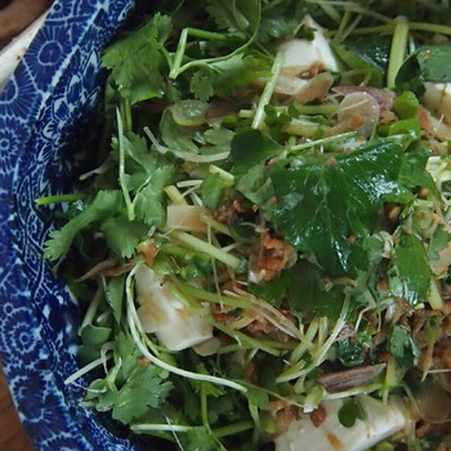 じゃこ醤と香味野菜の豆腐サラダ。