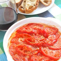 オーブントースターで簡単おつまみ！華やかなハーブミックスで焼きトマト。