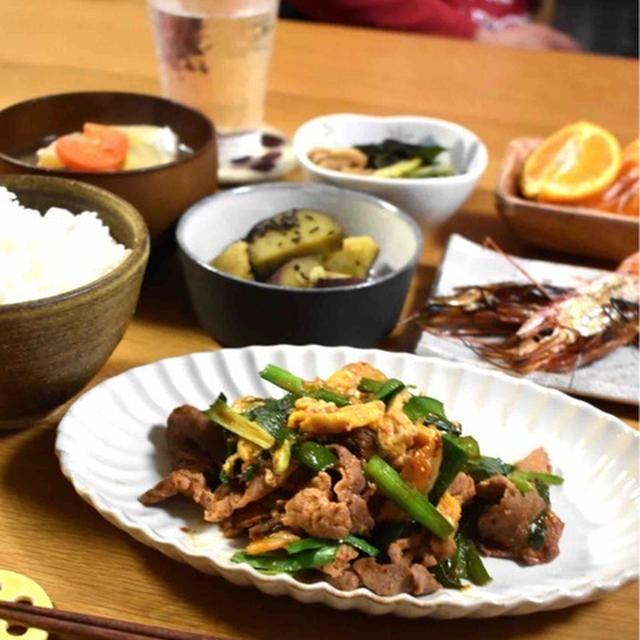 急いで作った筋トレ後の晩ごはん。