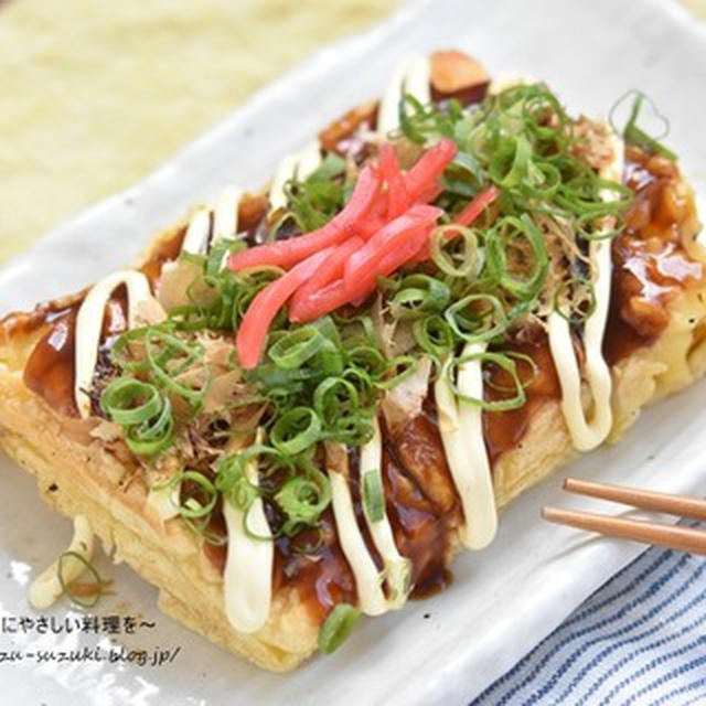 夏休みのお昼ごはんが５分でできる！！竹輪とチーズの四角いお好み焼き