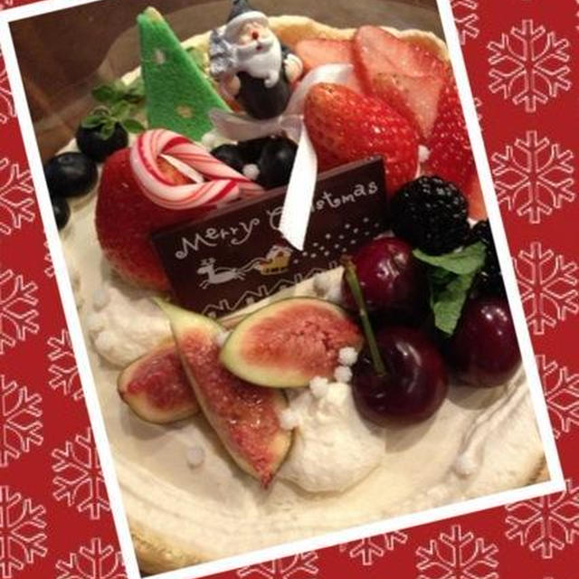 ～2012　クリスマスケーキ　いちごと果物いっぱいのキャラメルソースケーキつくりました～