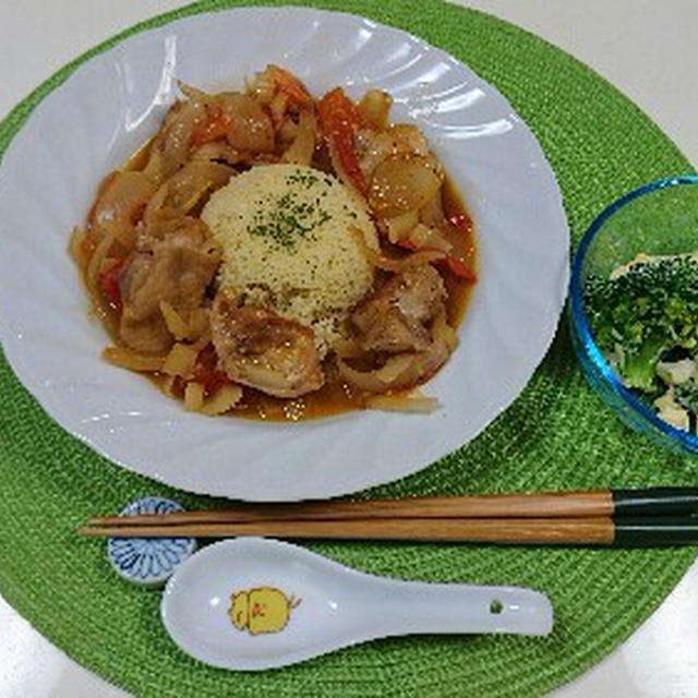 クスクスと鶏とトマトのカルダモンスープ☆2016/04/14の晩ごはん。