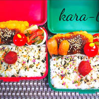 母とムスコのラブラブおソロ♪今日もモリモリ！アジフライ＆レモンソルトサラダ弁当