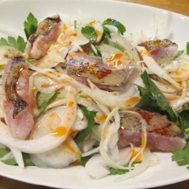 【旨魚料理】炙りムツと新タマネギのサラダ