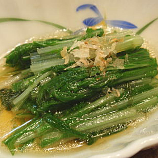 みず菜のお浸し胡麻油風味（レシピ付）