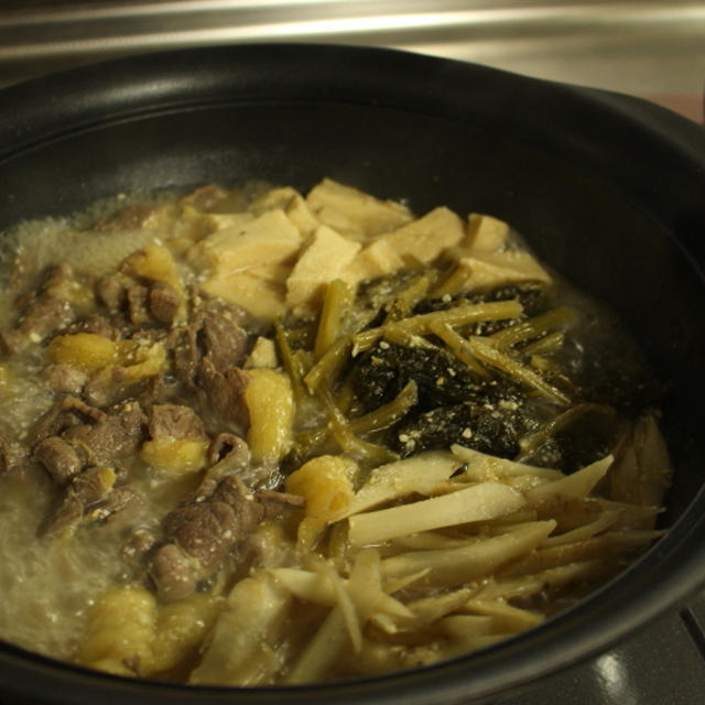 【レシピ提供】馬肉と高菜の味噌鍋
