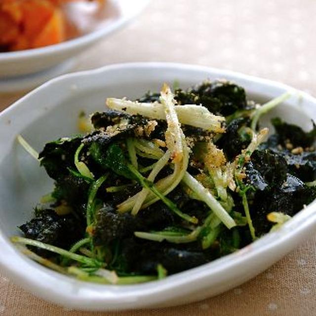 水菜と海苔の炒めたの☆しっとりバージョン、パリッとバージョン