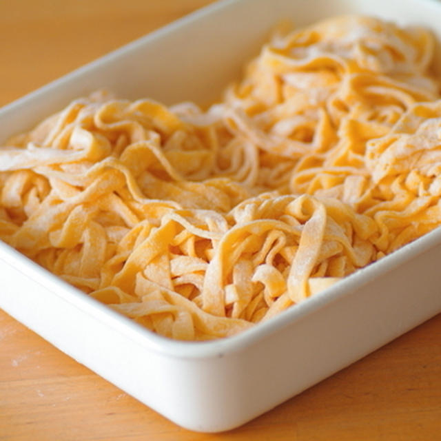 今日は生パスタの日！小麦粉で作る生パスタ