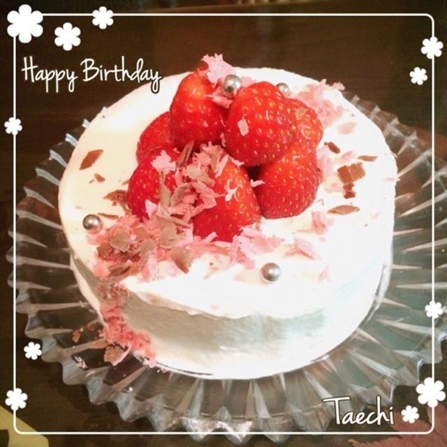 お土産シフォンとお祝いケーキ