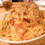 家族４人が大好きなトマトソースパスタ。キャベツとツナで｜畑のにんにく、いちご順調。スティックブロッコリー大量に回収
