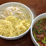 お昼に「キムチ味噌つけ麺」