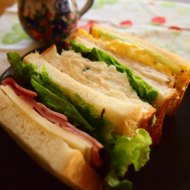 やっぱり美味しい♡湯種角食のサンドイッチ♪