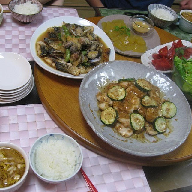 塩鯖のアサリおろしソースの晩ご飯