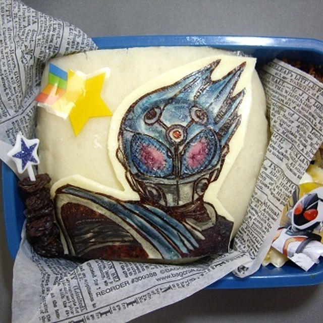 【温】仮面ライダーメテオ弁当 青系ライダーの塗り方