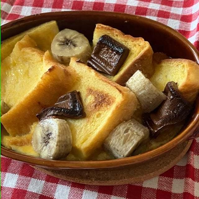 バナナとチョコのパンプディングレシピ