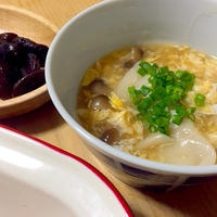 おミカ角煮とスープ餃子で夜ご飯、りーちゃん、お兄ちゃん♪