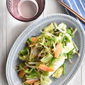 【サク飯レシピ】お茶漬けの素で「野菜炒め+コンビニおにぎり」