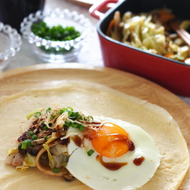 ラップサンド／お好み焼き風 肉野菜炒め