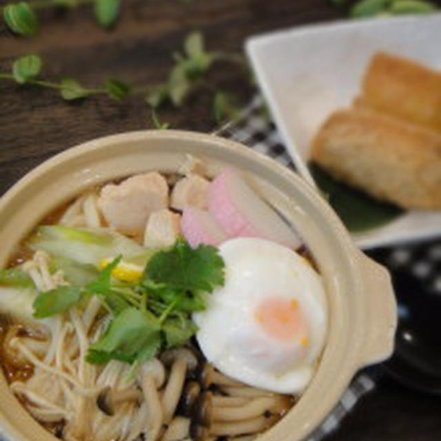夜cafe★ポカポカ鍋焼きうどん定食(レシピ）