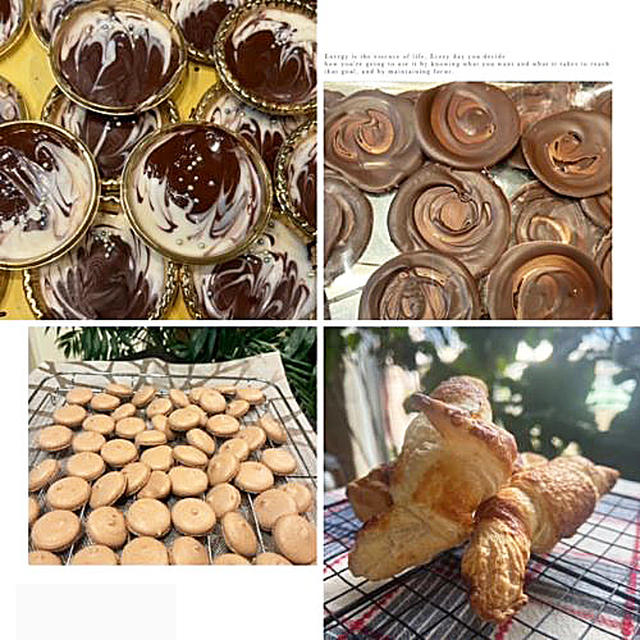 チョコレートでクリスマスケーキレッスンの飾り作りと業務スーパー冷凍パイシートでクロワッサン作り